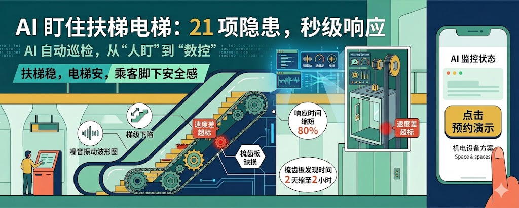 AI 盯住扶梯电梯：21 项隐患，秒级响应