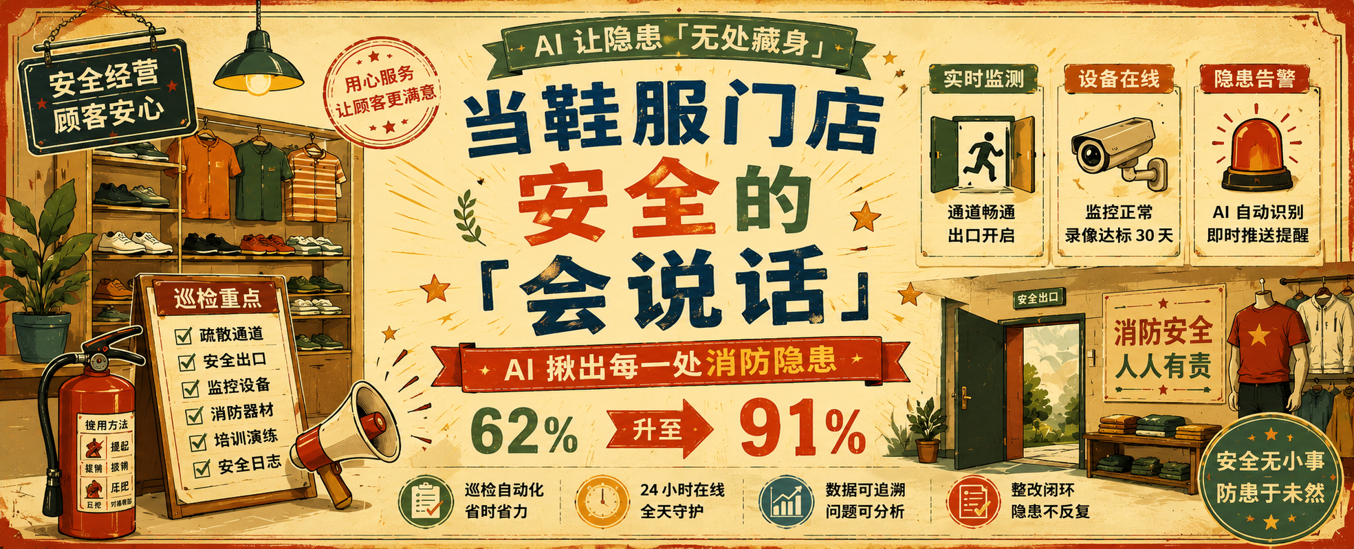 当鞋服门店安全的「会说话」：AI 揪出每一处消防隐患