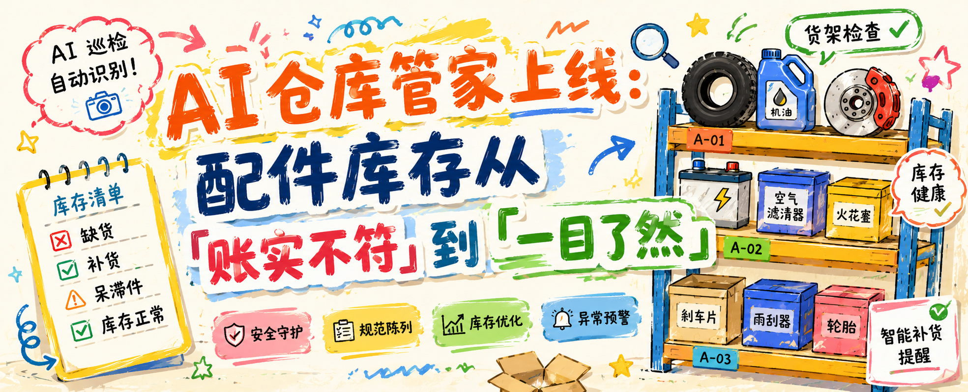 AI 仓库管家上线：配件库存从「账实不符」到「一目了然」