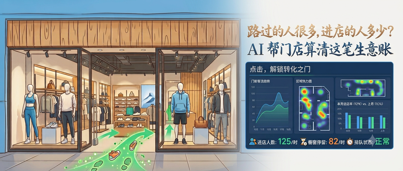 路过的人很多，进店的人多少？AI 帮门店算清这笔生意账