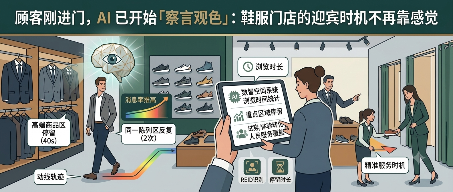 顾客刚进门，AI 已开始「察言观色」：鞋服门店的迎宾时机不再靠感觉