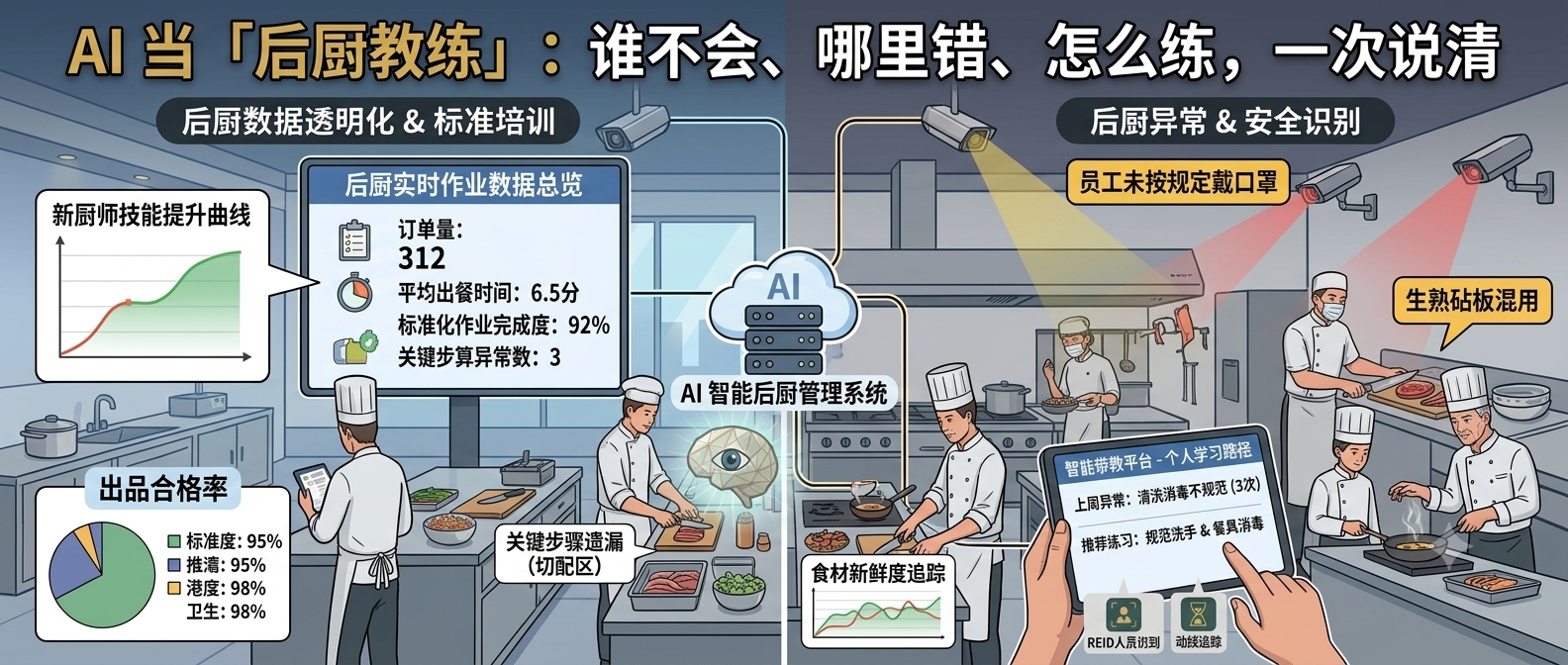 AI 当「后厨教练」：谁不会、哪里错、怎么练，一次说清