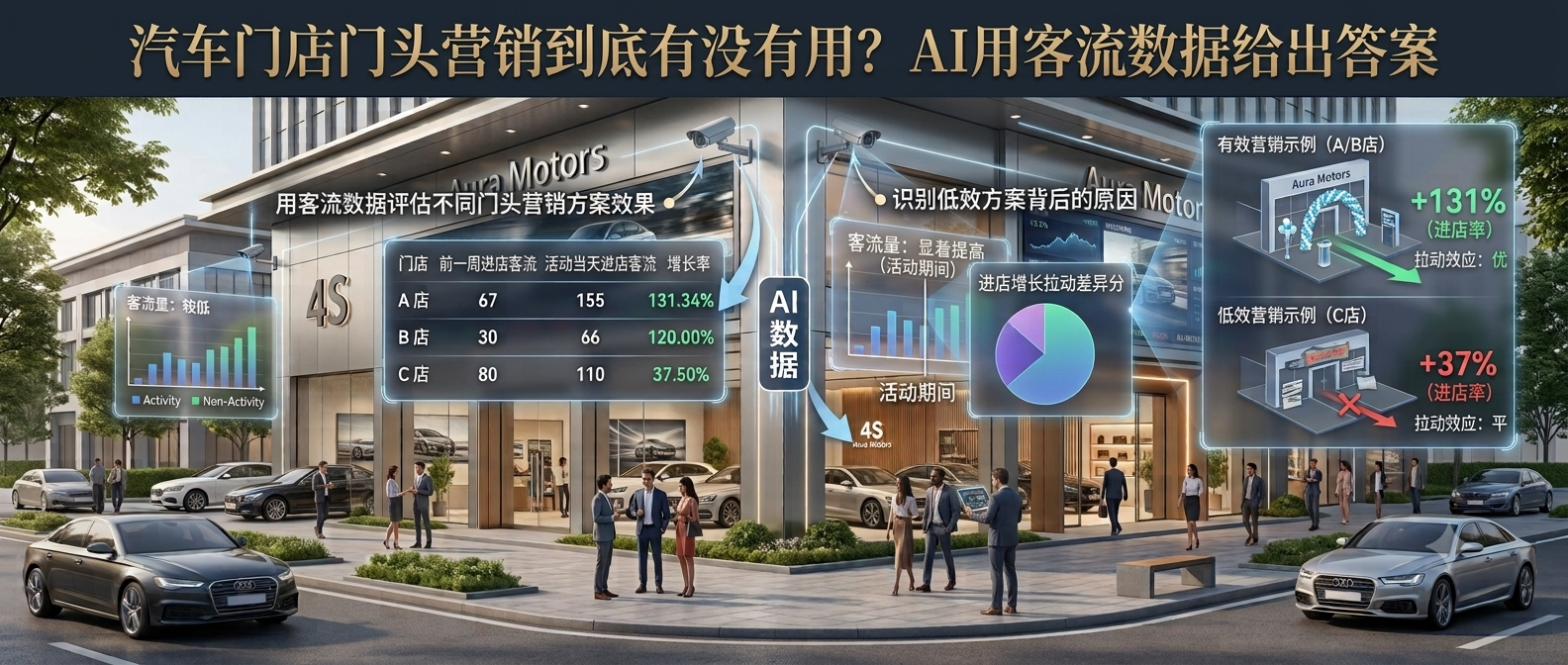 汽车门店门头营销到底有没有用？AI 用客流数据给出答案