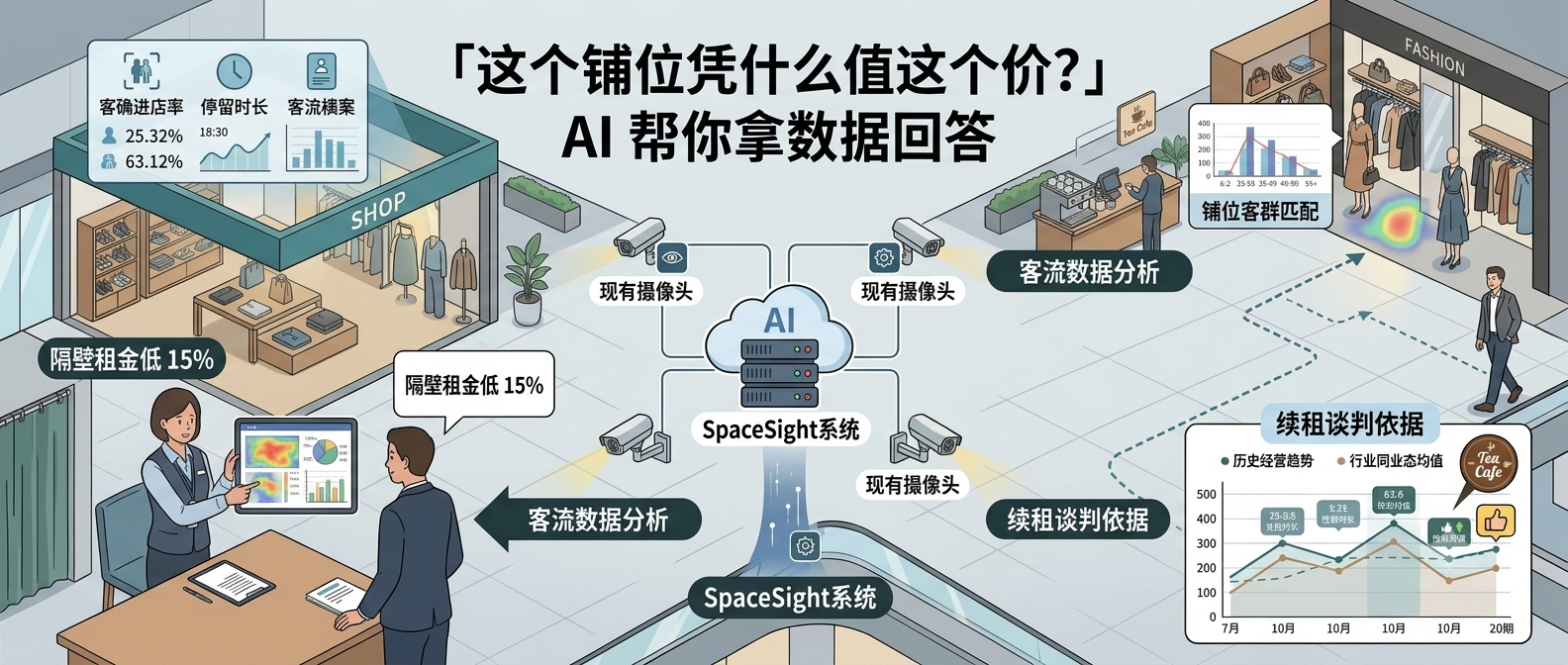 「这个铺位凭什么值这个价？」AI 帮你拿数据回答