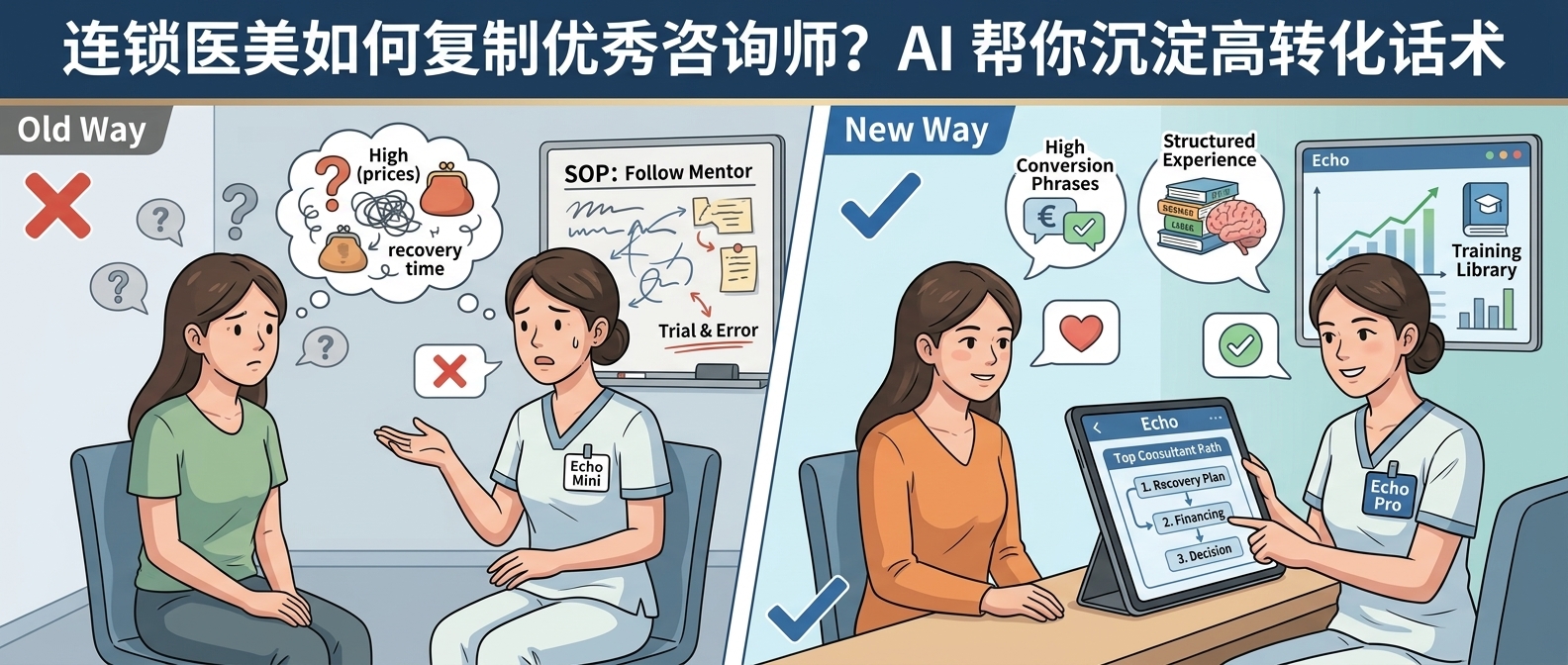 连锁医美如何复制优秀咨询师？AI 帮你沉淀高转化话术